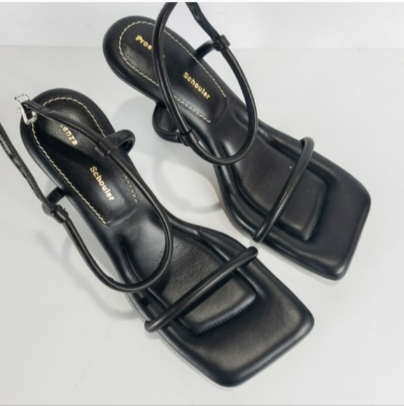 Proenza Schouler Square Toe High Heel Sandals Black 38.5 - Picture 7 of 9